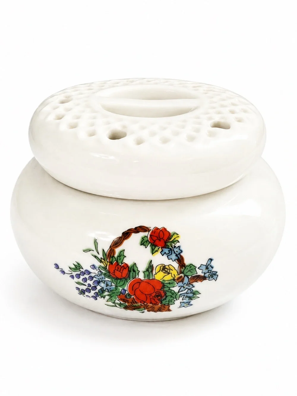 Vintage Floral Ceramic Potpourri Jar With Lid Home Decor